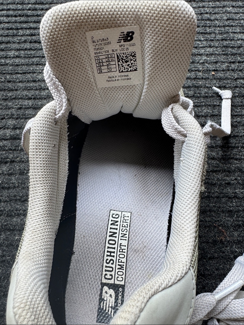 New Balance Olive Green and Light Gray Athletic Sneakers - Picture 3 of 3